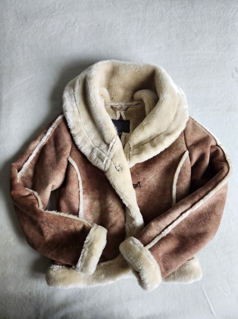 Vintage MEXX Aviator Faux Suede Jacket - Light Brown, Size 6 - Picture 2 of 9